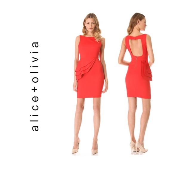 Alice + Olivia Dresses & Skirts - alice + olivia {6} Dress Red Open Back Cascade